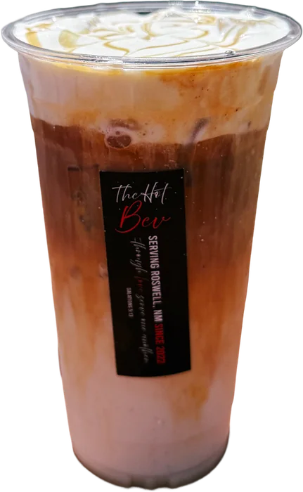 Cinderella — pumpkin spice, white mocha, pumpkin cloud — at The Hot Bev in Roswell, NM